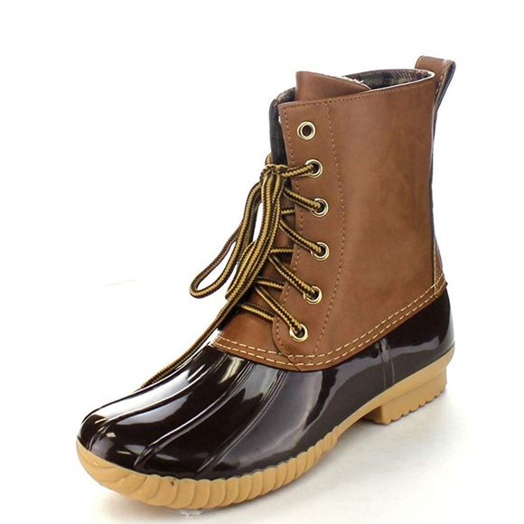 NEW🔥Water Resistant Lace-Up Duck Rain Boot Bootie - Picture 2 of 6